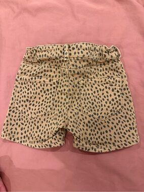 Scotch & Soda Tan and Black Animal Print High-Waist Jean Shorts